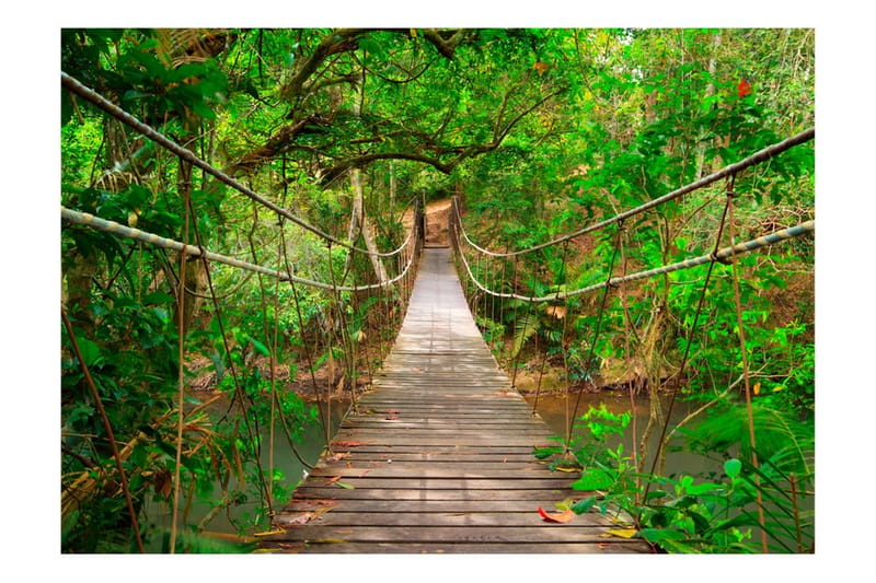 Fototapet Bridge Amid Greenery 150x105 - Artgeist sp. z o. o. - Boligtilbehør - Vægdekoration - Tapeter - Fototapeter