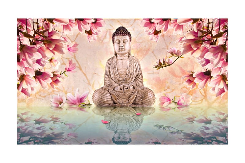Fototapet Buddha And Magnolia 450x270 - Artgeist sp. z o. o. - Boligtilbehør - Vægdekoration - Tapeter - Fototapeter