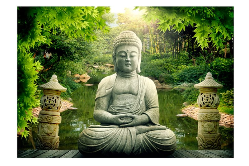 Fototapet Buddhas Garden 200x140 - Artgeist sp. z o. o. - Boligtilbehør - Vægdekoration - Tapeter - Fototapeter