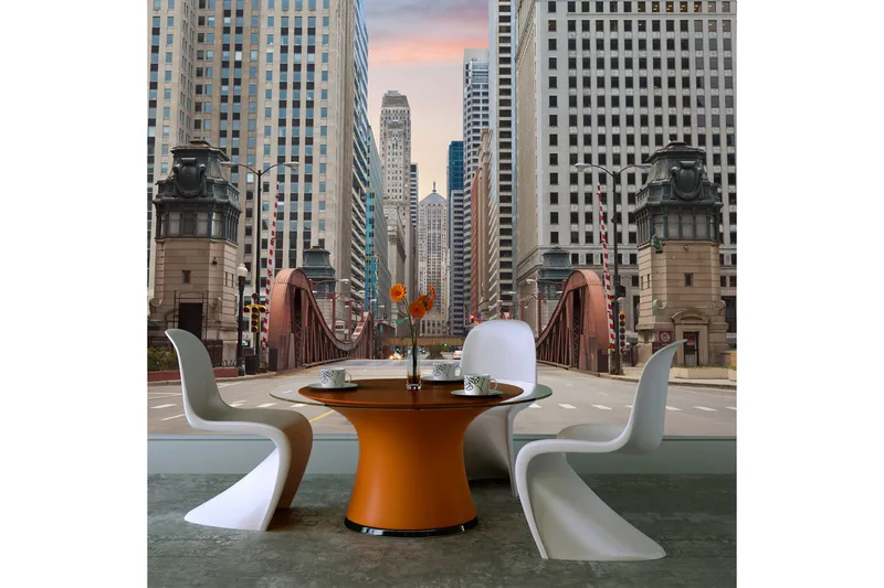 Fototapet Chicago Street 200x154 - Artgeist sp. z o. o. - Boligtilbehør - Vægdekoration - Tapeter - Fototapeter