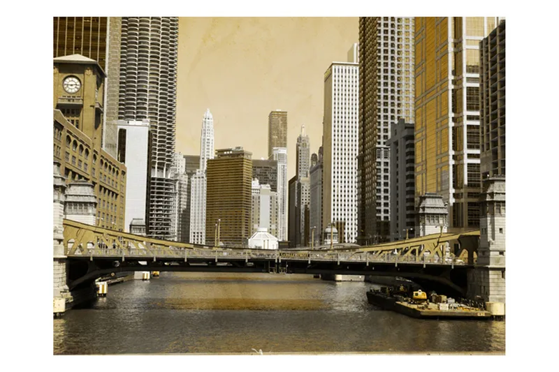 Fototapet Chicagos Bro Vintage Effect 200x154, Artgeist sp. z o. o.