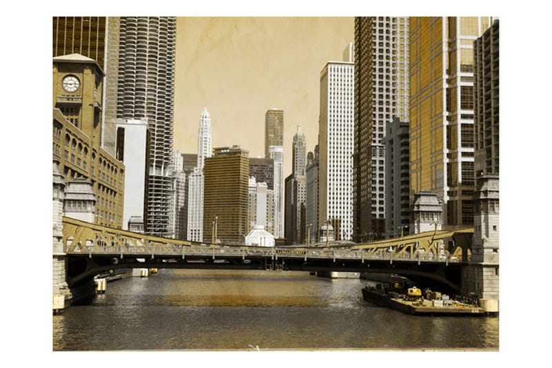 Fototapet Chicagos Brygge Retro Effekt 400x309, Artgeist sp. z o. o.
