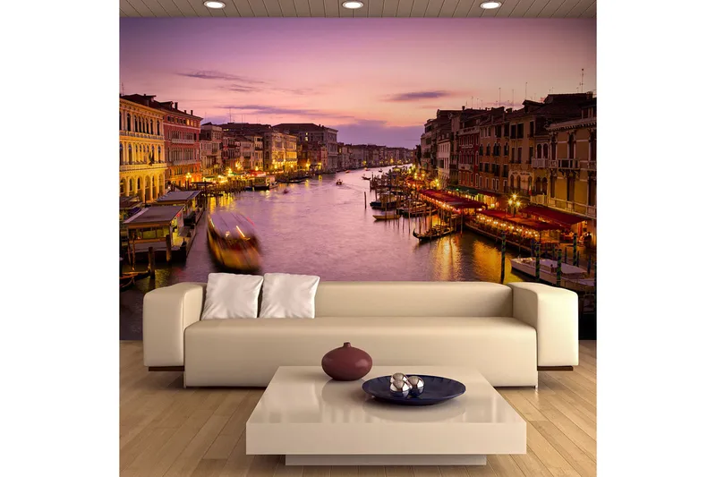 Fototapet City Of Lovers Venice Night time 250x193 - Artgeist sp. z o. o. - Boligtilbehør - Vægdekoration - Tapeter - Fototapeter