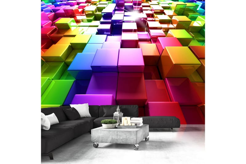 Fototapet Colored Cubes 100x70 - Artgeist sp. z o. o. - Boligtilbehør - V�ægdekoration - Tapeter - Fototapeter