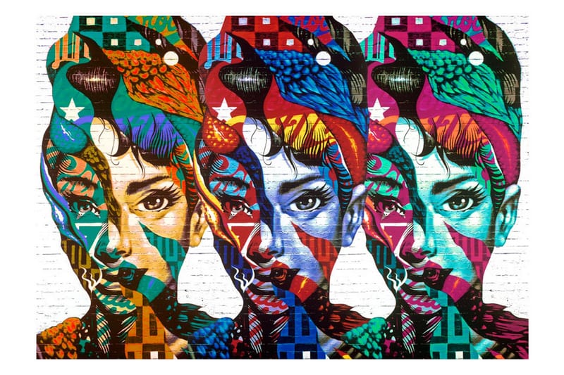 Fototapet Colorful Faces 150x105 - Artgeist sp. z o. o. - Boligtilbehør - Vægdekoration - Tapeter - Fototapeter