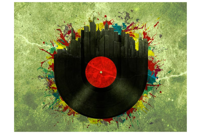 Fototapet Colorful Melodies Of The City 250x193 - Artgeist sp. z o. o. - Boligtilbehør - Vægdekoration - Tapeter - Fototapeter