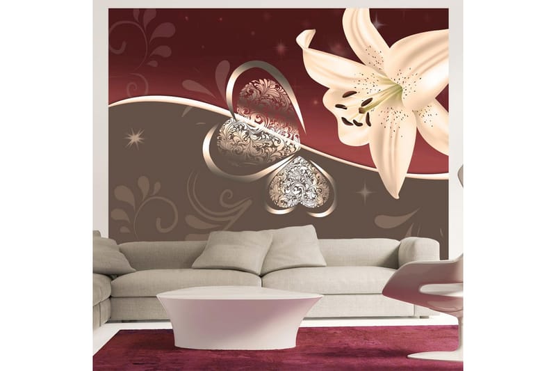 Fototapet Cream Lily 200x154 - Artgeist sp. z o. o. - Boligtilbehør - Vægdekoration - Tapeter - Fototapeter