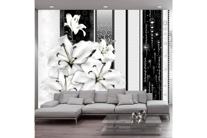 Fototapet Crying Lilies In White 250x175, Artgeist sp. z o. o.