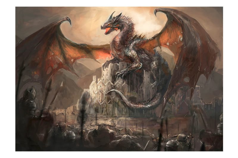 Fototapet Dragon Castle 300x210 - Artgeist sp. z o. o. - Boligtilbehør - Vægdekoration - Tapeter - Fototapeter