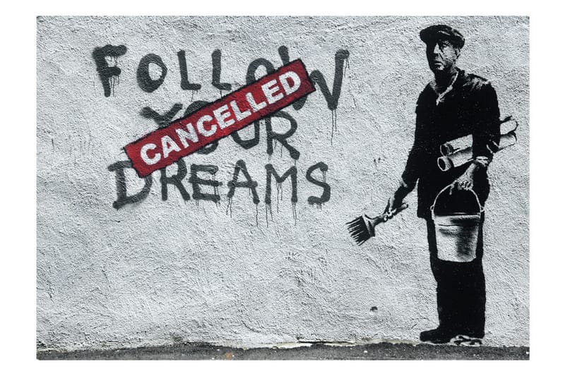 Fototapet Dreams Cancelled Banksy 100x70 - Artgeist sp. z o. o. - Boligtilbehør - Vægdekoration - Tapeter - Fototapeter