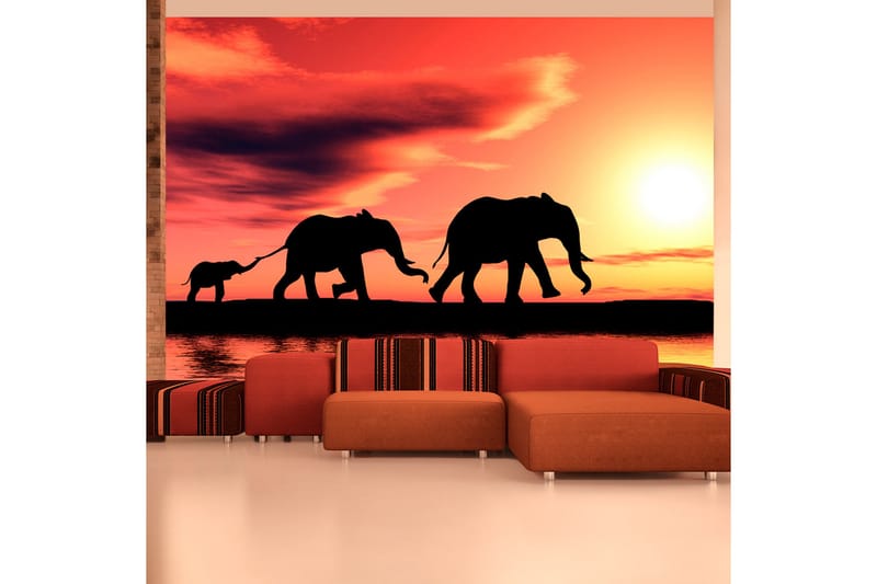 Fototapet Elephants Family 300x231 - Artgeist sp. z o. o. - Boligtilbehør - Vægdekoration - Tapeter - Fototapeter