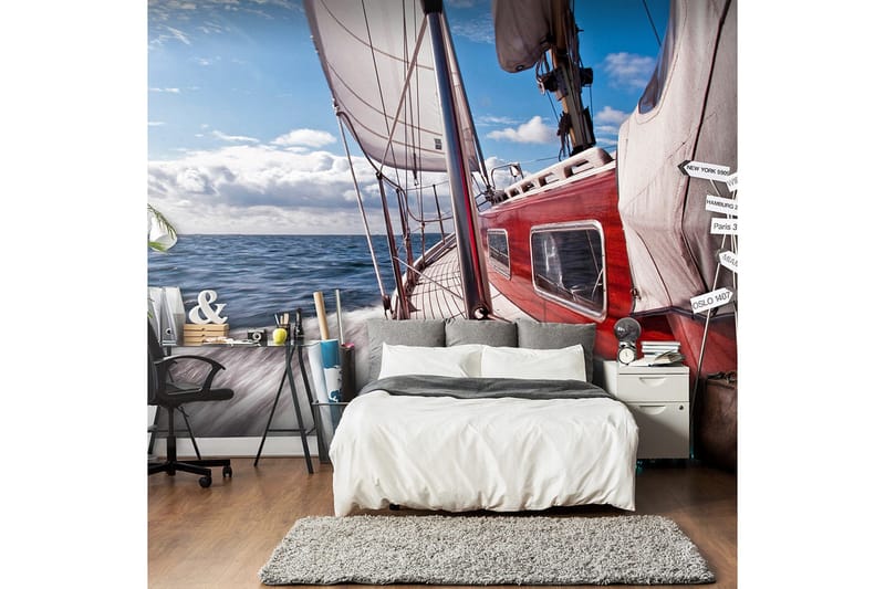 Fototapet En båd langt fra stranden 200x154, Artgeist sp. z o. o.