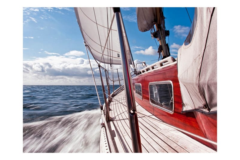 Fototapet En Båd Langt Fra Stranden 400x309 - Artgeist sp. z o. o. - Boligtilbehør - Vægdekoration - Tapeter - Fototapeter