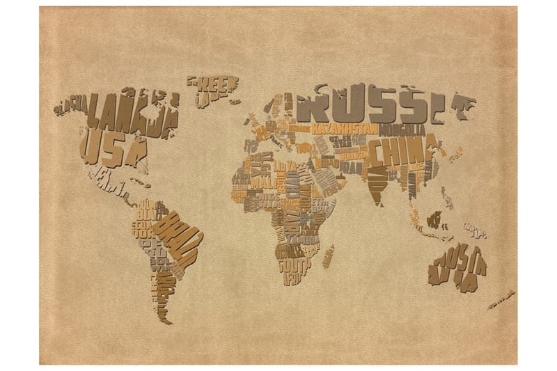 Fototapet Explorers Map Of The World 350x270 - Artgeist sp. z o. o. - Boligtilbehør - Vægdekoration - Tapeter - Fototapeter