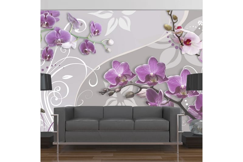Fototapet Flight Of Purple Orchids 100x70 - Artgeist sp. z o. o. - Boligtilbehør - Vægdekoration - Tapeter - Fototapeter