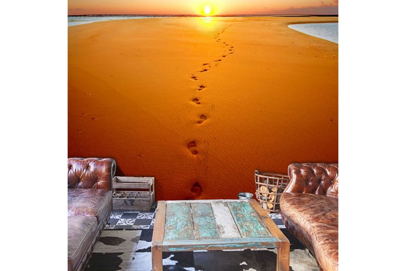 Fototapet Fodspor Sanden 300x231 - Artgeist sp. z o. o. - Boligtilbehør - Vægdekoration - Tapeter - Fototapeter