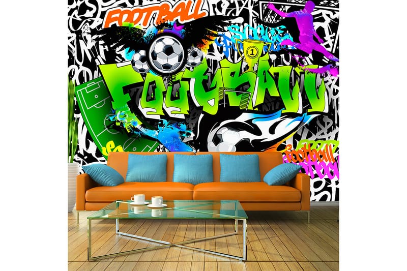 Fototapet Football Graffiti 200x140 - Artgeist sp. z o. o. - Fototapeter