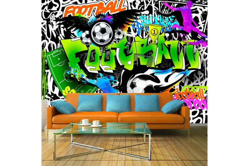 Fototapet Football Graffiti 200x140, Artgeist sp. z o. o.