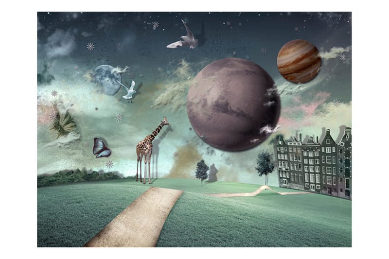 Fototapet Fremtidens By 300x231 - Artgeist sp. z o. o. - Boligtilbehør - Vægdekoration - Tapeter - Fototapeter