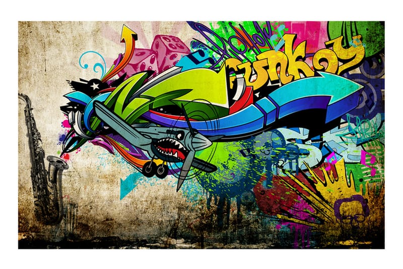 Fototapet Funky Graffiti 200x140 - Artgeist sp. z o. o. - Boligtilbehør - Vægdekoration - Tapeter - Fototapeter