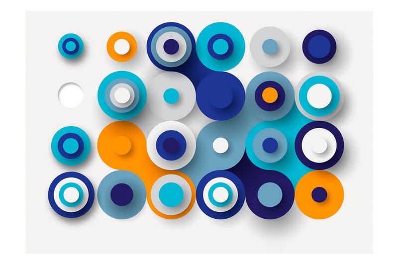 Fototapet Geometry Of Blue Wheels 350x245 - Artgeist sp. z o. o. - Boligtilbehør - Vægdekoration - Tapeter - Fototapeter