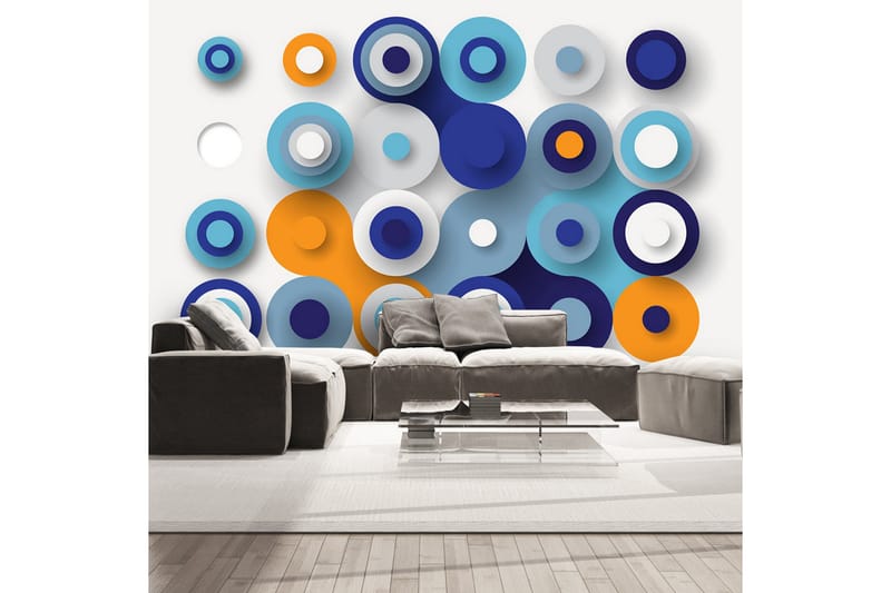 Fototapet Geometry Of Blue Wheels 400x280, Artgeist sp. z o. o.