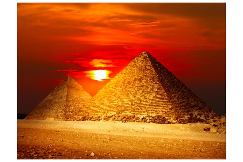 Fototapet Giza Necropolis Solnedgang 350x270 - Artgeist sp. z o. o. - Boligtilbehør - Vægdekoration - Tapeter - Fototapeter