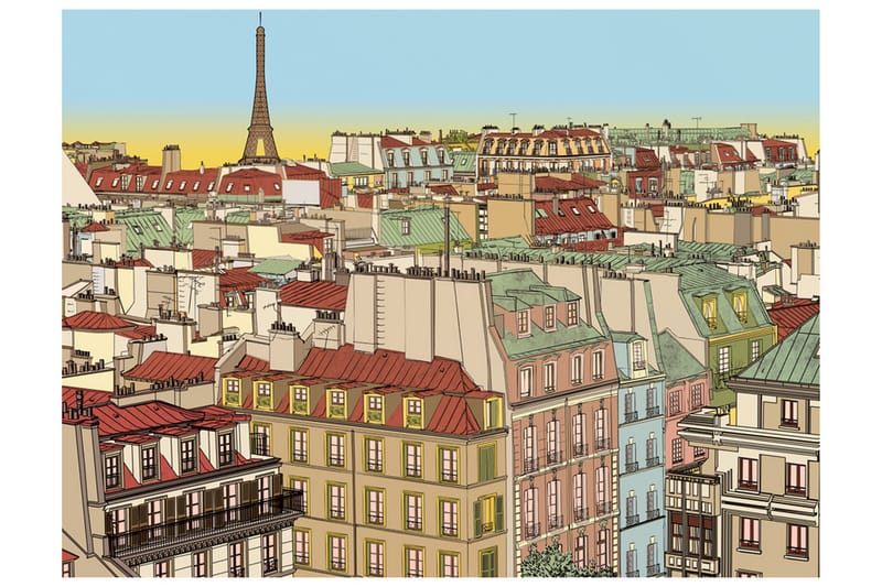 Fototapet Godmorgon Paris! 300x231 - Artgeist sp. z o. o. - Boligtilbehør - Vægdekoration - Tapeter - Fototapeter