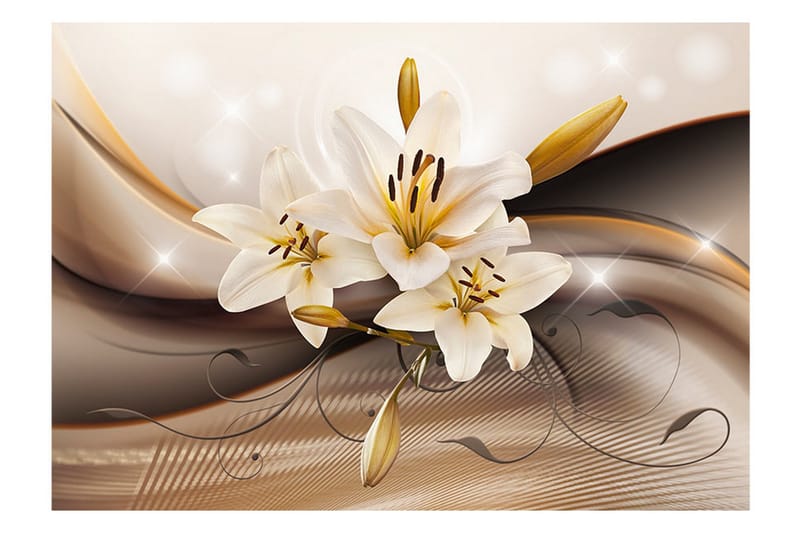 Fototapet Golden Lily 250x175 - Artgeist sp. z o. o. - Boligtilbehør - Vægdekoration - Tapeter - Fototapeter