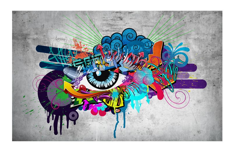 Fototapet Graffiti Eye 400x280 - Artgeist sp. z o. o. - Boligtilbehør - Vægdekoration - Tapeter - Fototapeter