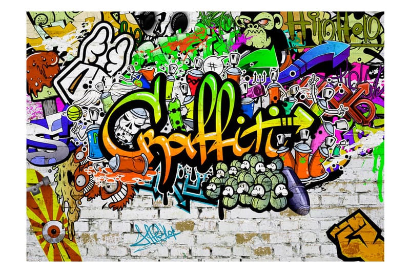 Fototapet Graffiti On The Wall 300x210 - Artgeist sp. z o. o. - Boligtilbehør - Vægdekoration - Tapeter - Fototapeter
