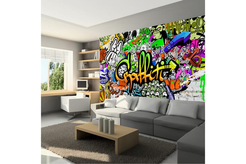 Fototapet Graffiti On The Wall 300x210 - Artgeist sp. z o. o. - Boligtilbehør - Vægdekoration - Tapeter - Fototapeter