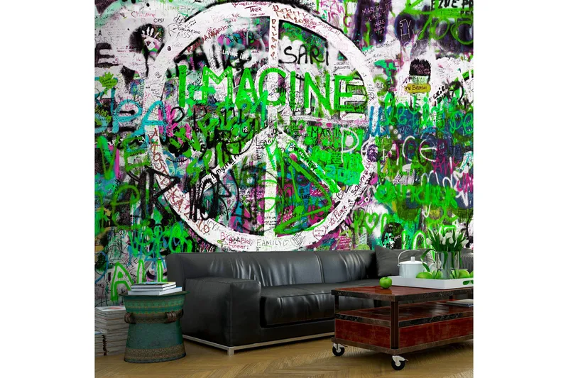 Fototapet Green Graffiti 350x245, Artgeist sp. z o. o.