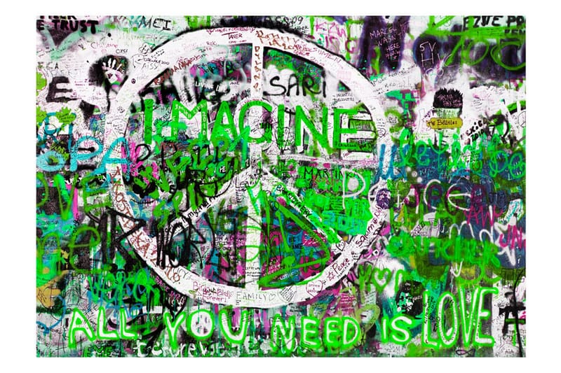 Fototapet Green Graffiti 400x280 - Artgeist sp. z o. o. - Boligtilbehør - Vægdekoration - Tapeter - Fototapeter