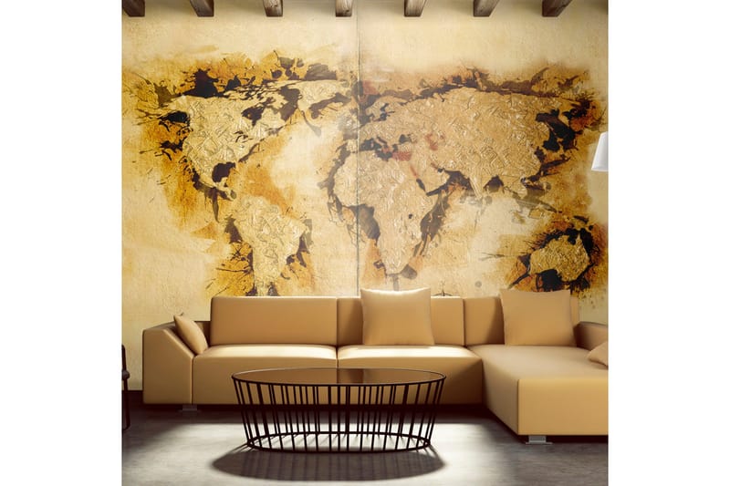Fototapet Guldgravere Kort Over Verden 450x270, Artgeist sp. z o. o.