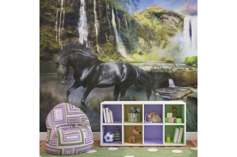 Fototapet Hest Himmelblå Vandfald 350x270, Artgeist sp. z o. o.