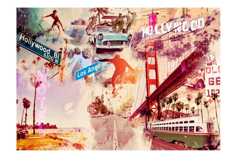 Fototapet Hollywood Miami Los Angeles 100x70 - Artgeist sp. z o. o. - Boligtilbehør - Vægdekoration - Tapeter - Fototapeter