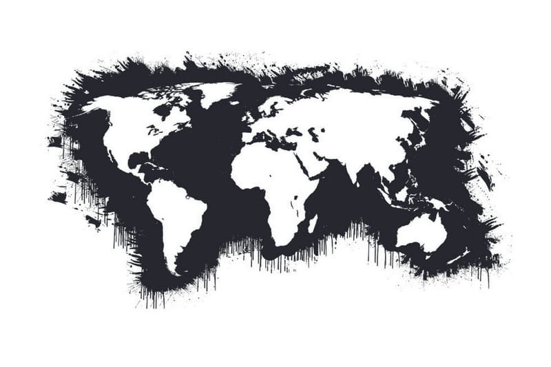 Fototapet Hvide Kontinenter Sort Hav 350x270, Artgeist sp. z o. o.