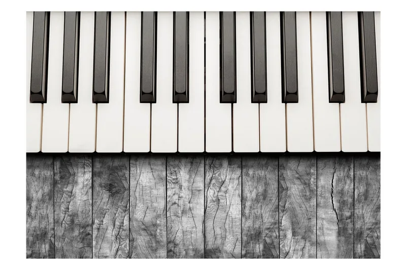 Fototapet Inspired By Chopin Grey Wood 150x105 - Artgeist sp. z o. o. - Boligtilbehør - Vægdekoration - Tapeter - Fototapeter
