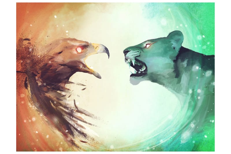 Fototapet Interspecies Clash 300x231 - Artgeist sp. z o. o. - Boligtilbehør - Vægdekoration - Tapeter - Fototapeter