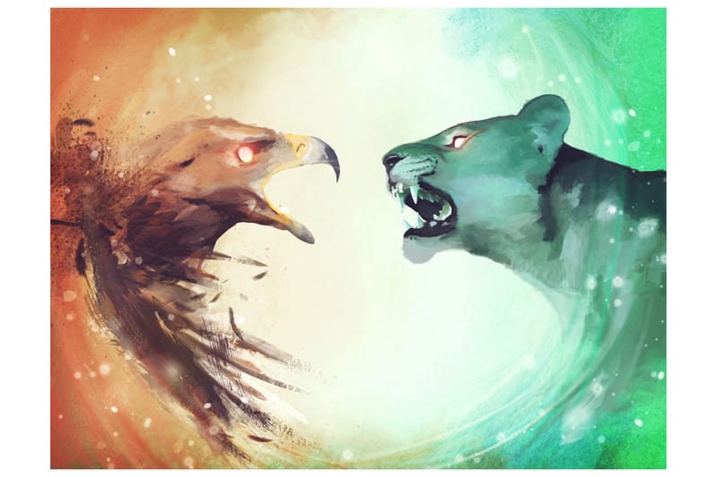 Fototapet Interspecies Clash 350x270 - Artgeist sp. z o. o. - Boligtilbehør - Vægdekoration - Tapeter - Fototapeter