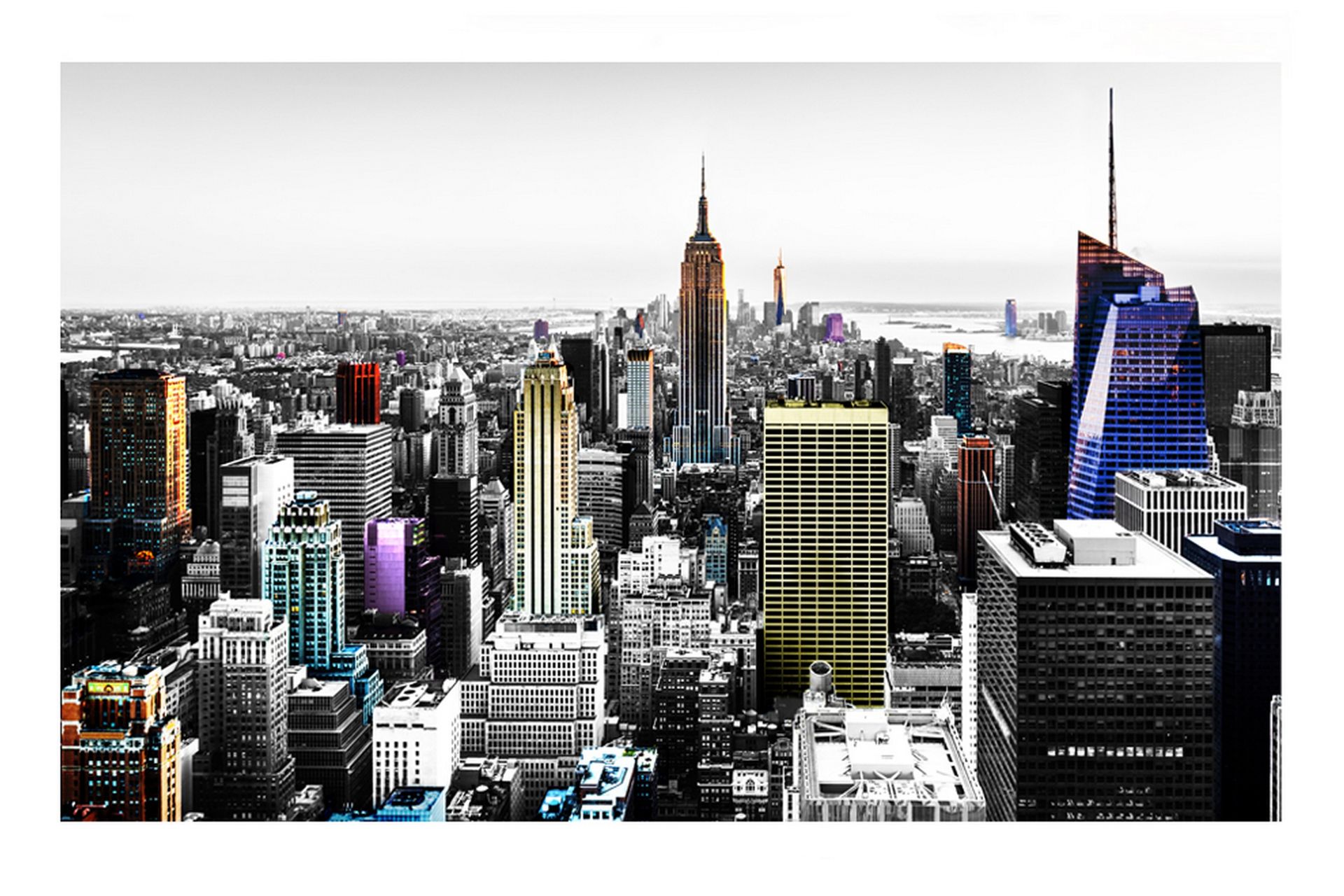 Fototapet Iridescent Skyscrapers 100x70 - Artgeist sp. z o. o. - Boligtilbehør - Vægdekoration - Tapeter - Fototapeter