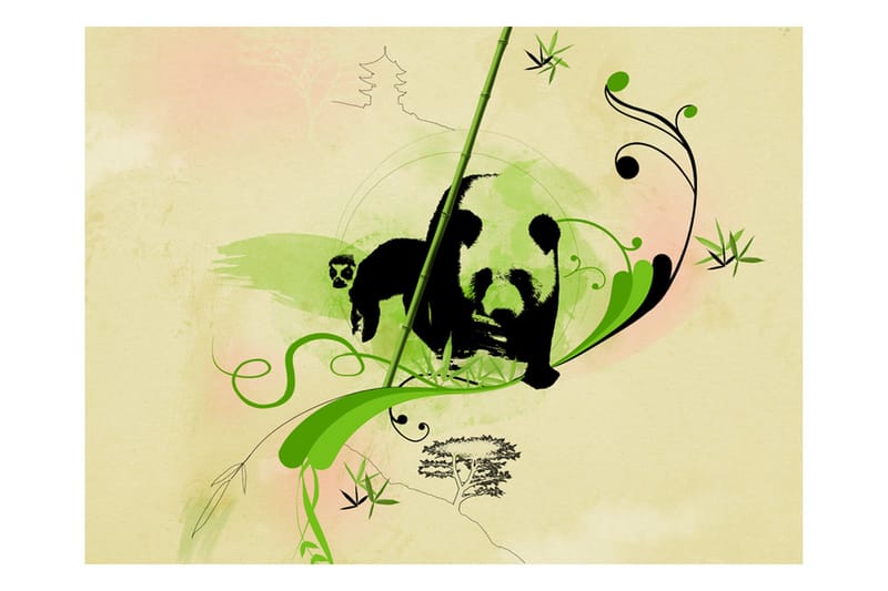 Fototapet Kæmpepanda i Bambusskoven 300x231 - Artgeist sp. z o. o. - Boligtilbehør - Vægdekoration - Tapeter - Fototapeter