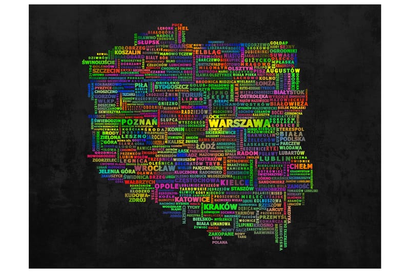 Fototapet Kort Over Polen 250x193, Artgeist sp. z o. o.