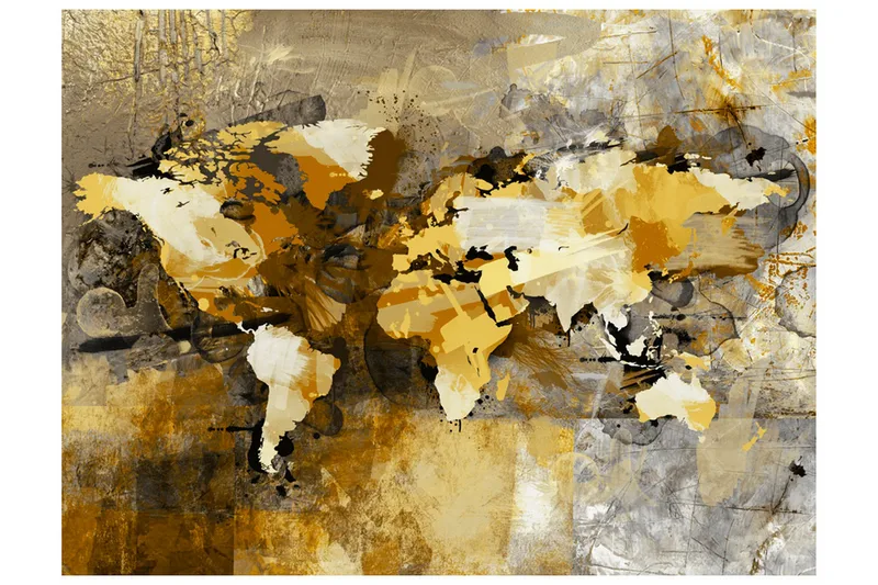 Fototapet Kunstnerisk Kort over verden 200x154 - Artgeist sp. z o. o. - Boligtilbehør - Vægdekoration - Tapeter - Fototapeter