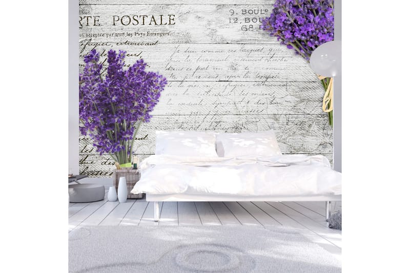 Fototapet Lavender Postcard 150x105 - Artgeist sp. z o. o. - Boligtilbehør - Vægdekoration - Tapeter - Fototapeter
