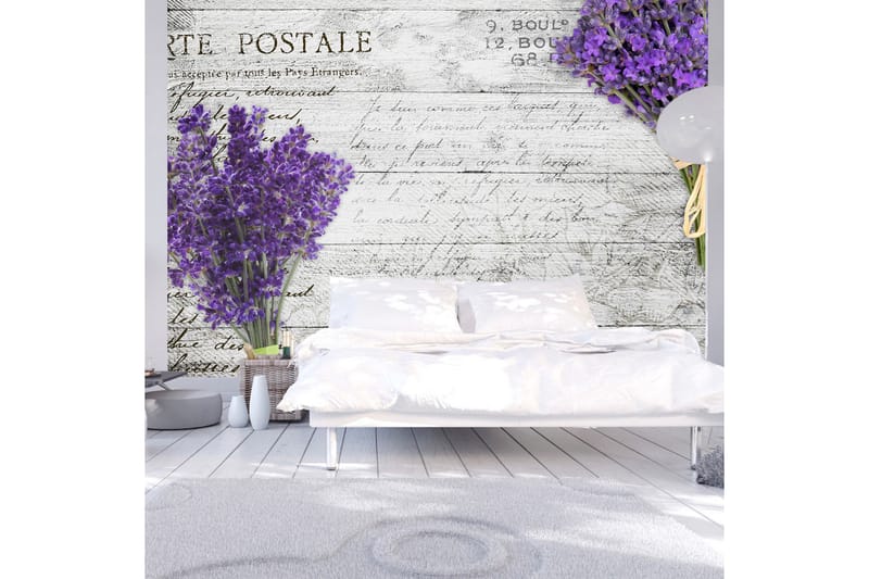 Fototapet Lavender Postcard 150x105 - Artgeist sp. z o. o. - Fototapeter