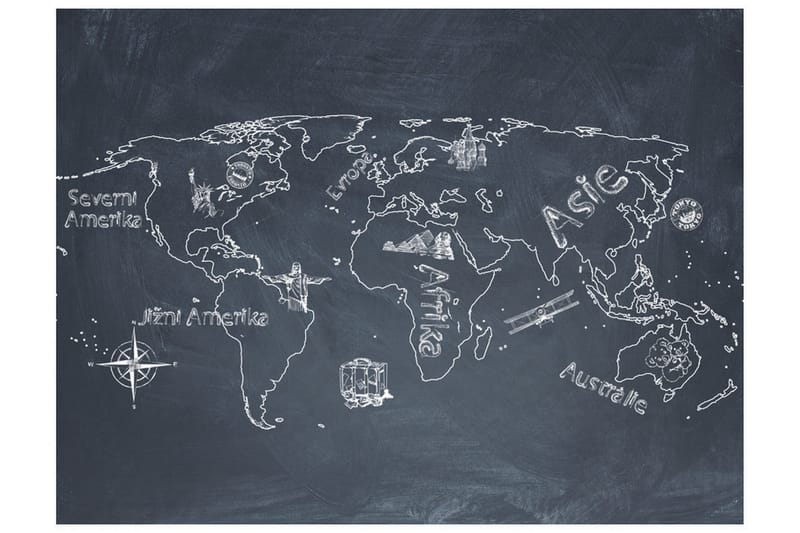 Fototapet Lille Rejse Store Rejser Tjekkisk Sprog 300x231 - Artgeist sp. z o. o. - Boligtilbehør - Vægdekoration - Tapeter - Fototapeter