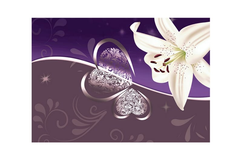Fototapet Lily In Shades Of Violet 150x105 - Artgeist sp. z o. o. - Boligtilbehør - Vægdekoration - Tapeter - Fototapeter