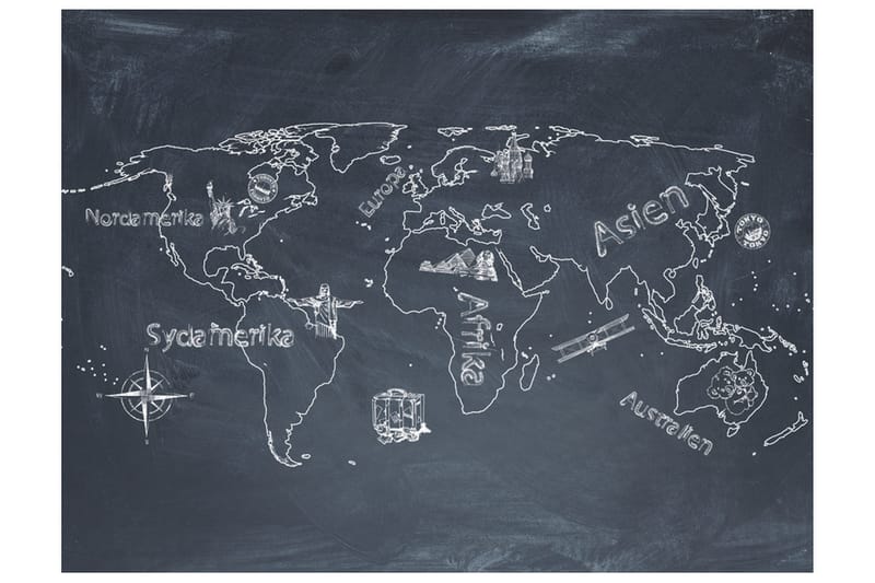 Fototapet Litle Travel Large Travel German 200x154 - Artgeist sp. z o. o. - Boligtilbehør - Vægdekoration - Tapeter - Fototapeter